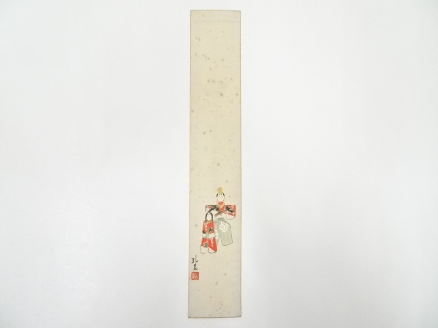 JAPANESE ART / TANZAKU / HAND PAINTED HINA  DOLL